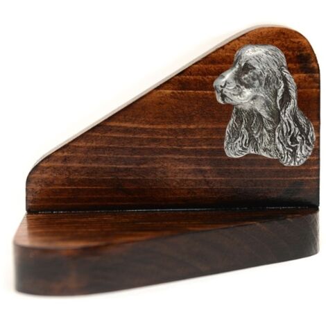Cocker Spaniel inglés: candelabro de madera con un perro, soporte para velas de té, monumento conmemorativo para perros de Art-Dog