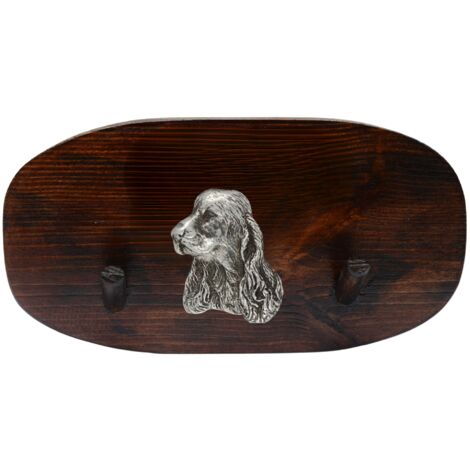 Cocker Spaniel inglés: percha para accesorios, percha para medallas con perro, ganchos para llaves de Art-Dog