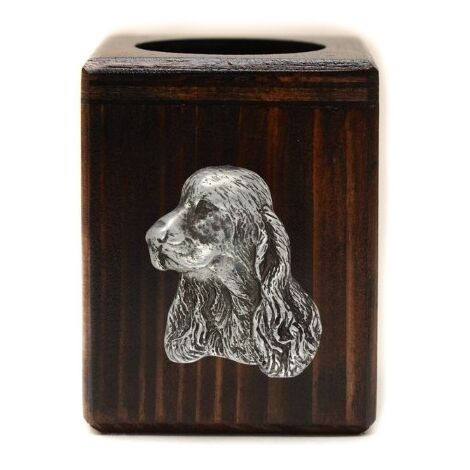 Cocker Spaniel Inglese - candelabro in legno con un cane, un ricordo unico dopo la perdita di un cane, realizzato a mano da Art-Dog