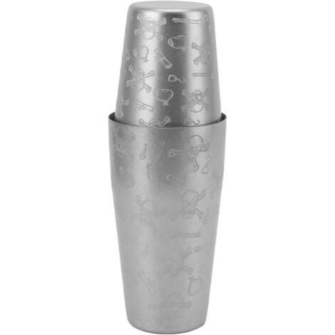 Cocktailshaker aus Edelstahl mit Totenkopf-Design, Boston-Shaker-Set für Mixologie und Hausbar
