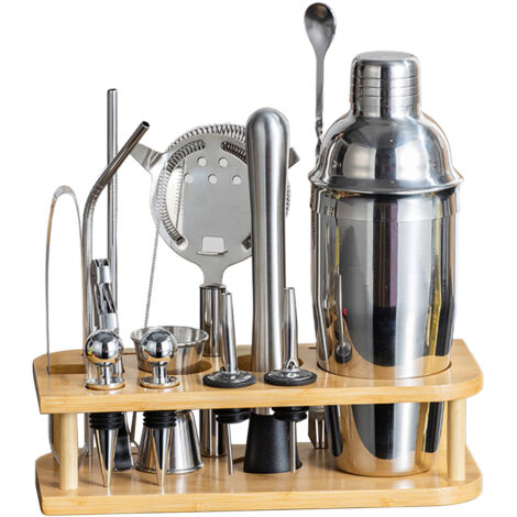 Cocktailshaker-Set aus Edelstahl mit Rührglas