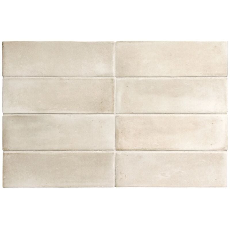 Carrelage sol / mur effet zellige bejmat marocain 5X15 cm crème mate 5X15 cm COCO CANVAS MATT (vendu par boite de 0,50m2)