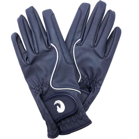Coco Equestrian Blue (M) Ladies Breathable Synthetic Leather Horse Riding Gloves