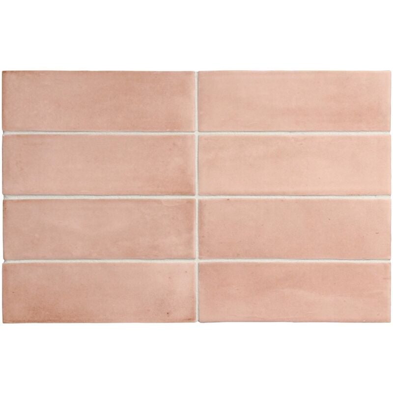 Carrelage sol / mur effet zellige bejmat marocain 5X15 cm rose mate 5X15 cm COCO ORHARD PINK MATT (vendu par boite de 0,50m2)