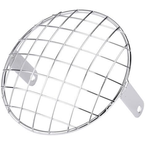 Cocoarm Couvercle de Phare de Moto à Grille de 7 Pouces avec Grille, Installation Facile, Ajustement Universel pour Cafe Racer, Chopper, Cruiser, Protection pour Phare Vintage.