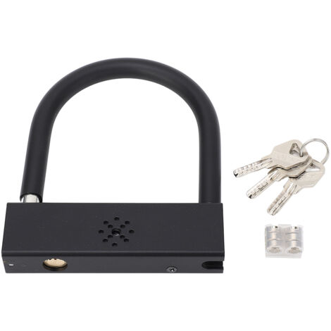 Cocoarm Motorcycle U Lock Motorbike Anti Vol U Lock d'Alarme ABS ABS Metal Security pour les Scooters avec une Alarme Bruyant 110 DB Compact et Portable de 110 DB.
