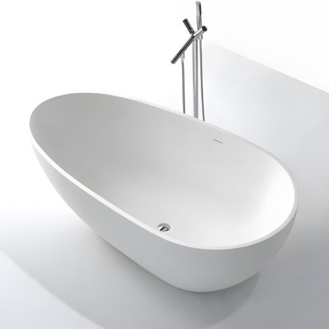 COCOON 140 - Baignoire ilot en Solid Surface 140 x 76 x 54(h) cm
