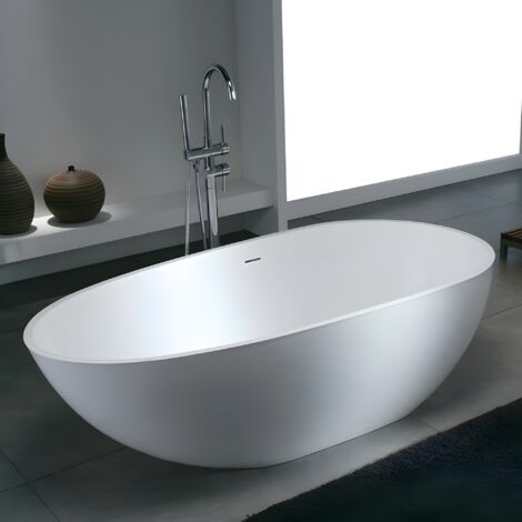 COCOON 160 - Baignoire ilot en Solid Surface 160 x 82 x 55(h) cm