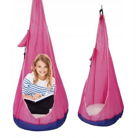 COCOON HOUSE COLUMPIO DE JARDÍN PARA NIÑOS ASIENTO DE SILLA COLGANTE ROSA