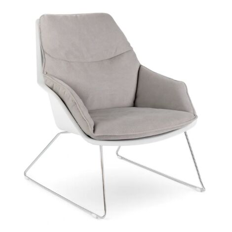 Cocoon, Set di 2 Poltroncine in polipropilene Grigio chiaro (L. P. H. 74 x 85 x 86)  Duzzle