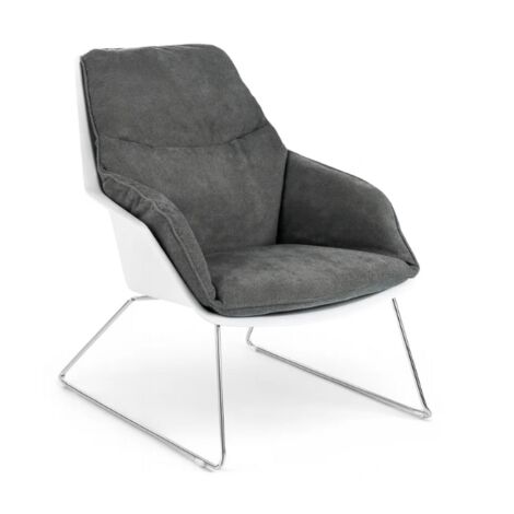 Cocoon, Set di 2 Poltroncine in polipropilene Grigio scuro (L. P. H. 74 x 85 x 86)  Duzzle