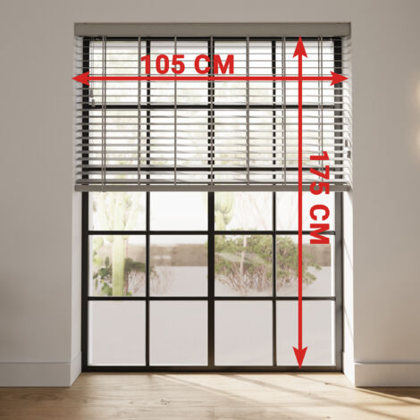 Cocoon tende veneziane da interno in bambù (Grigio, 105 x 175 cm)
