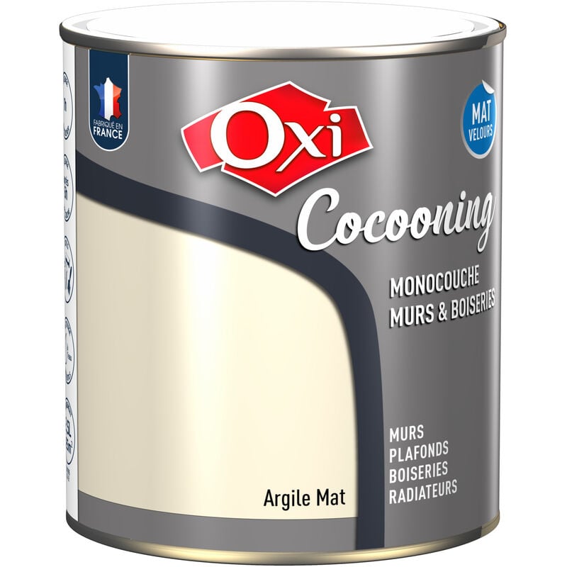 Peinture d'intérieur monocouche pour murs & boiseries fini mat velours oxi cocooning murs & boiseries mat velours Argile 2.5 litres