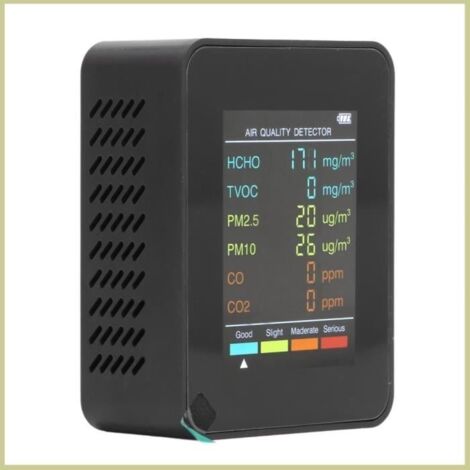 Cocosity Détecteur Qualité de l' CO2 TVOC HCHO avec Écran LCD Portable et Alarme