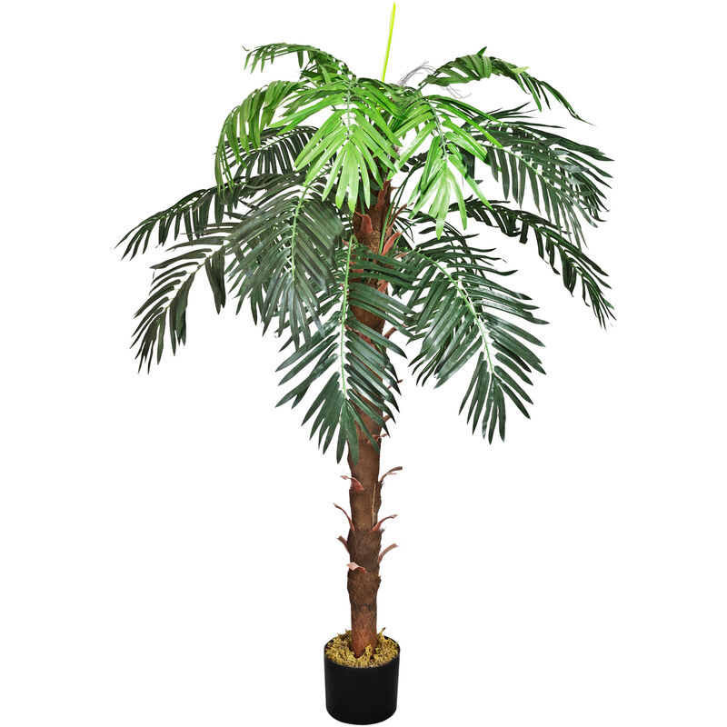 Cocotier Palmier Plante Arbre Artificielle Artificiel Plastique 140 cm Decovego
