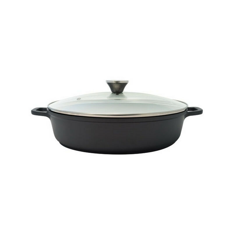 Cocotte mijoteuse basse en fonte d'aluminium 36cm noir Baumalu 384921
