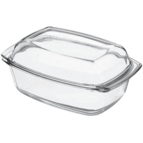 Cocotte rotissoire (34,8 x 20,3 x 13,2cm) en verre, prise en main facile pour four et micro-ondes Bosch - 17000903