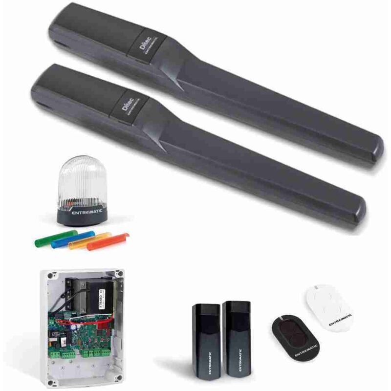 Code ditec DITPWR35HL Kit pour portail battant à deux vantaux jusqu'à 7 m (3,5 m + 3,5 m). Composition : 2 PWR35H + 1 centrale LCU40H avec récepteur
