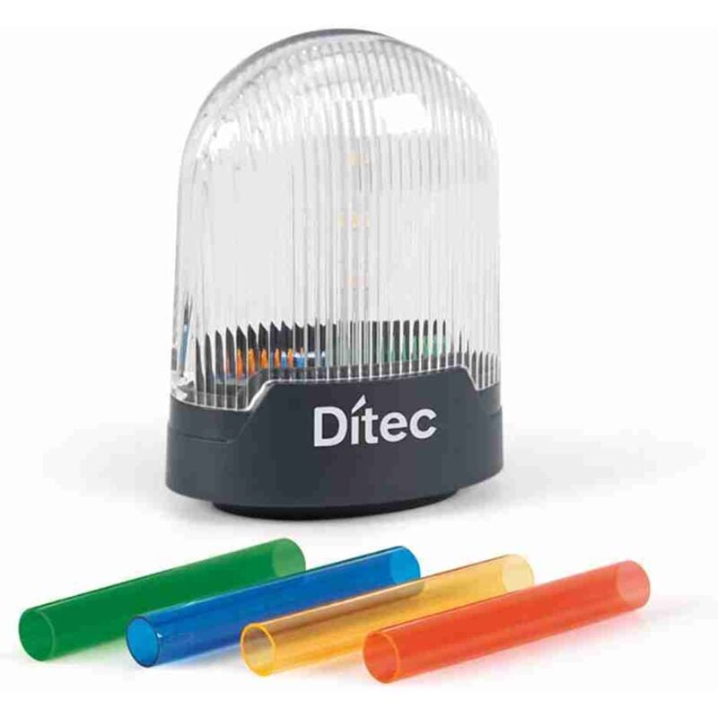Code ditec FL24 Feu clignotant 24 Vdc avec clignotant contrôlé par le panneau électronique - Degré de protection IP44 (tubes colorés inclus dans