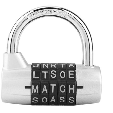 Codeschloss Buchstabenschloss Combination Lock Rundbügelschloss Zahlenschloss Spind,5-stelliger Code Aus Zinklegierung Kombinationsschloss Reisekoffer Gym Locker Security Password Lock(silber)