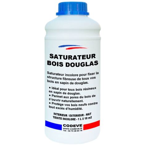 Codève Bois – Saturateur bois Douglas 1 L – Rendement 10-13 m²/L – Protection contre humidité – Préparation pour finition bois résineux