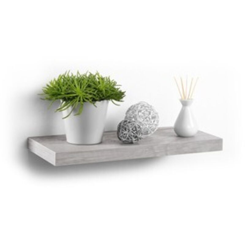 Etagère flottante en bois - Imitation chêne blanchi - l 50 x l 22 cm - Livraison gratuite