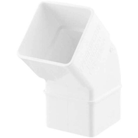 Codo 45º Bajante Cuadrada 70x70 Canalón EUME Blanca PVC - Ferroplast  Color: Blanco