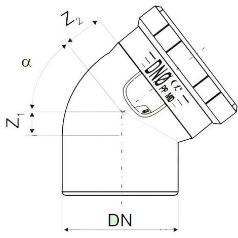 Codo 45º VKL45 DBLUE - RIUVERT Diámetro: Ø125 mm