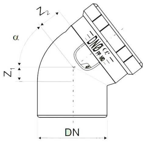 Codo 45º VKL45 DBLUE - RIUVERT Diámetro: Ø50 mm