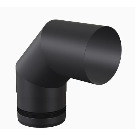 Codo 90º de acero inoxidable para estufa - Ø 80 mm - Negro