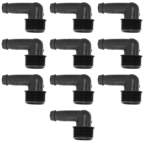 Codo adaptador 16mm a 3/4" (Pack x 10)  Accesorio que permite un facil ensamblaje de los sistemas de riego, para unir tuberia de 16mm a salida de 3/4"  Oferta exclusiva