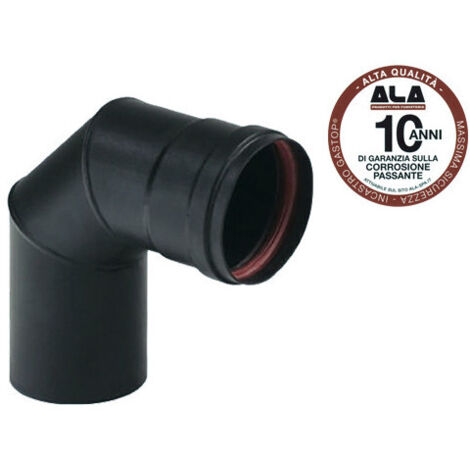 Codo A.L.A. Aeternum 90° Ø10 cm negro mate para estufas de pellet – A.L.A.