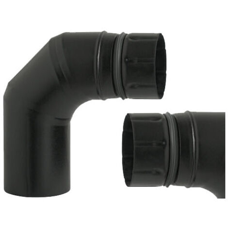 Codo ALA ECO 90° Ø8 cm negro mate con junta – A.L.A.