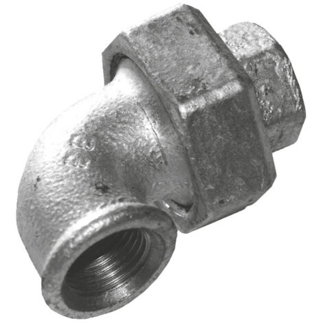 Codo cónico IDMAR de 3/4", cincado, rosca hembra/rosca hembra (DN20)