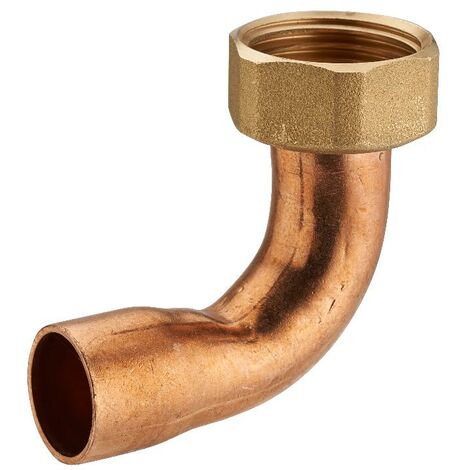 Codo de 2 piezas de latón con tuerca cautiva hembra F3/4' (20x27) / cobre para soldar NOYON & THIEBAULT - Ø 16 mm - 778-2016L1