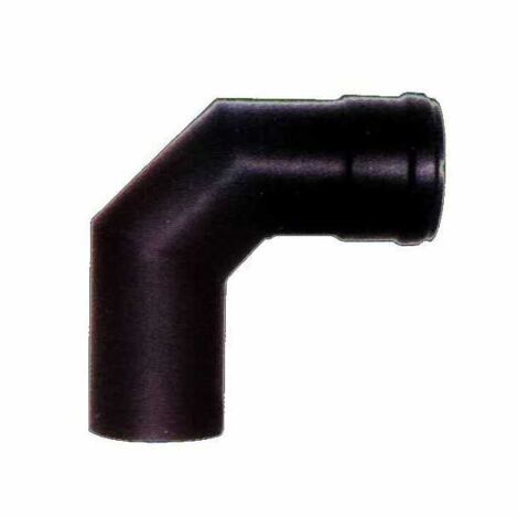 Codo de acero de 90° negro de 8 mm con aleta de 2 mm