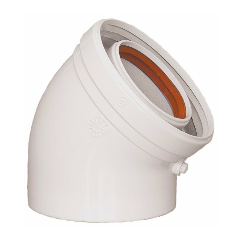 

Codo de aluminio blanco estanco 45º M-H