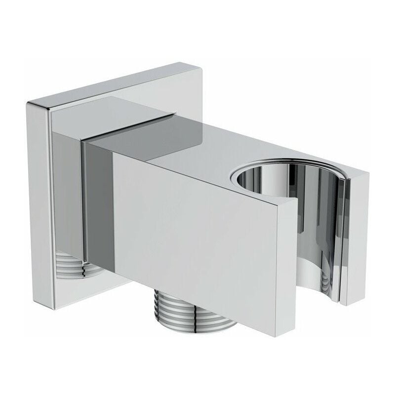 

Codo de conexión a pared RAIN con soporte de ducha cuadrado cromado STANDARD - Ideal