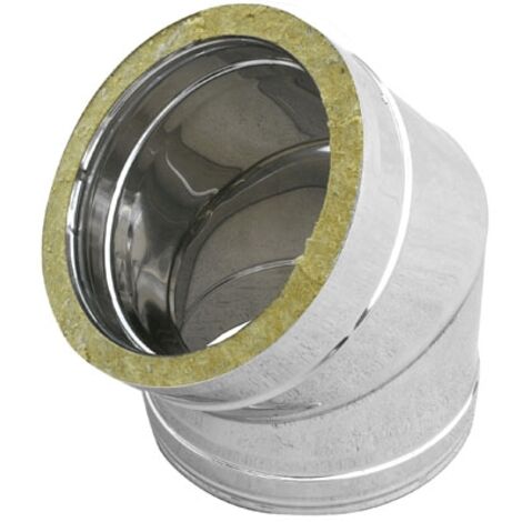 Codo de doble pared de acero inoxidable 316L de 45°