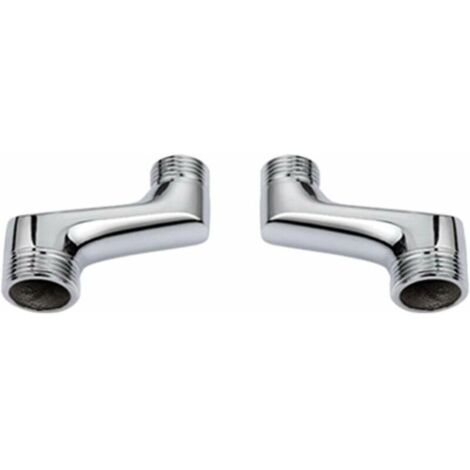 Codo de ducha Ineasicer (paquete de 2), reductor de latón, brazo giratorio ajustable, pieza de pared, pieza de compensación de 1/2 3/4, cromado