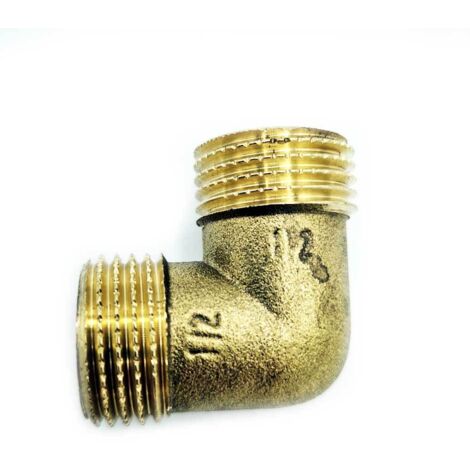 Codo de latón 1/2"" macho/hembra