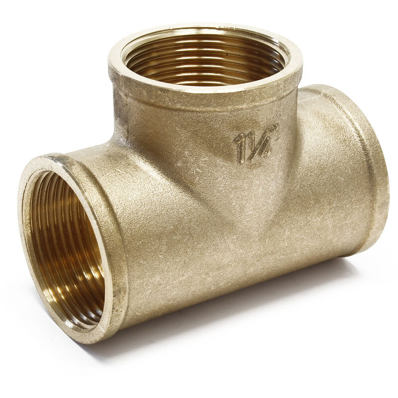 

Codo de latón con rosca hembra 3x 39,59mm (1 1/4') para la conexión de tuberías
