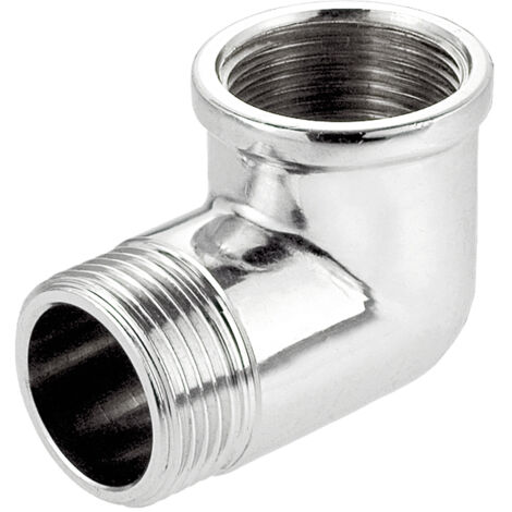 Codo de latón cromado 3/8" M/H