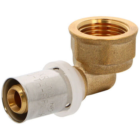 Codo de latón de 90° hembra XR multicapa para prensar TH-H-U-RFz 20x27 - Ø20