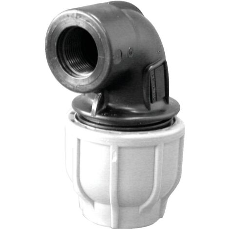 Codo de polipropileno de 90° con sujeción exterior - Rosca hembra 25 20X27