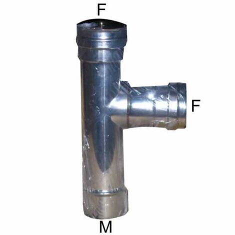 Codo en T de acero inoxidable 8 F/F Ala