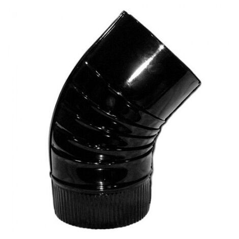 Codo Estufa Color Negro Vitrificado de  100 mm. 45°