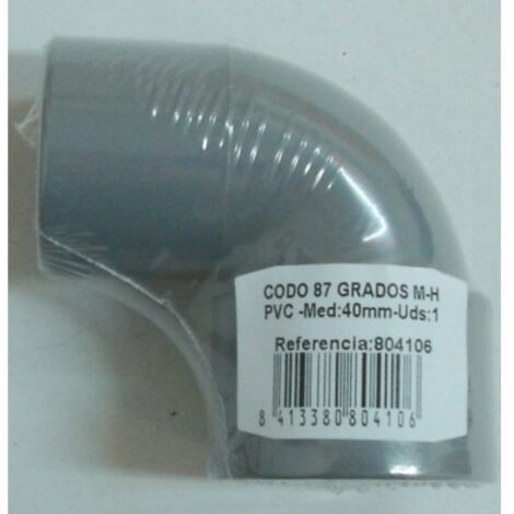 Codo evac m-h 87§ 40mm pvc s&m