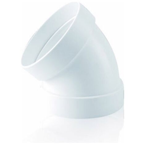 Codo Extraccion Aire Tubo Redondo Ignifugo Y Autoextinguible 45ºx120Mm Polipropileno Blanco Sist 120 Tubpla 0876-C