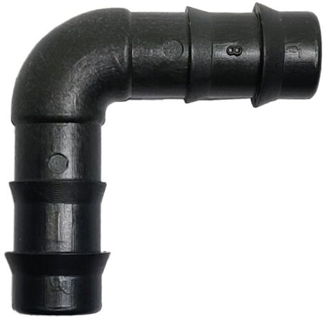 Codo Goteo 16mm Negro. Bolsa de 10 Unidades